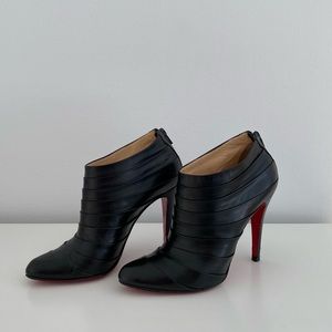 Black leather Christian Louboutin heeled booties